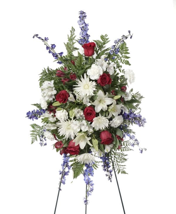Red, White, and blue Standing sympathy spray