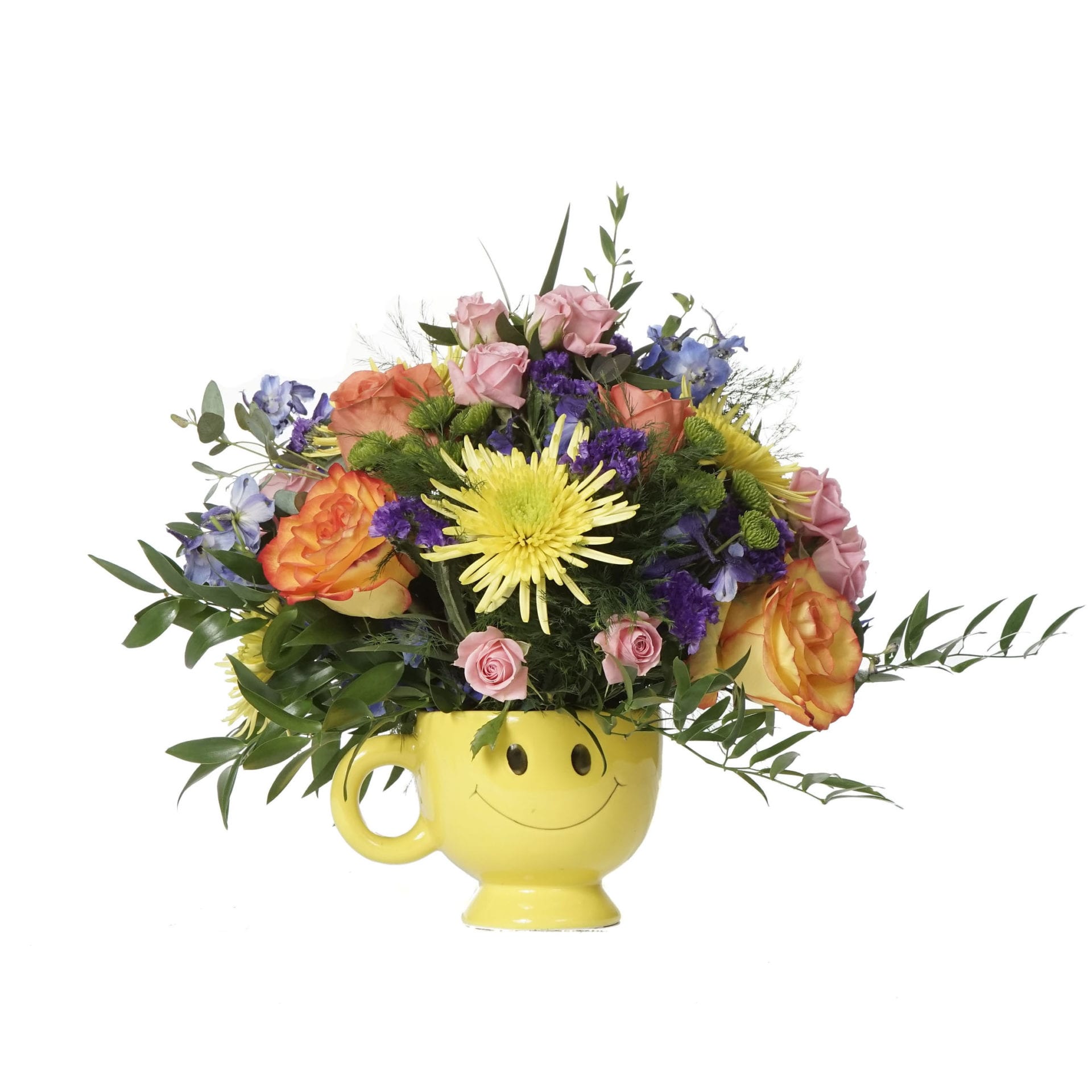 Smiles & Sunshine Bouquet with Red Vase