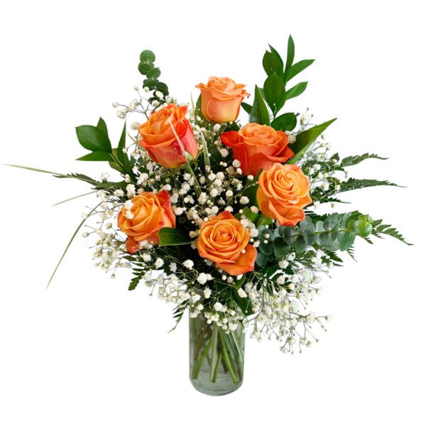 Simply Orange Half Dozen Rose Vase
