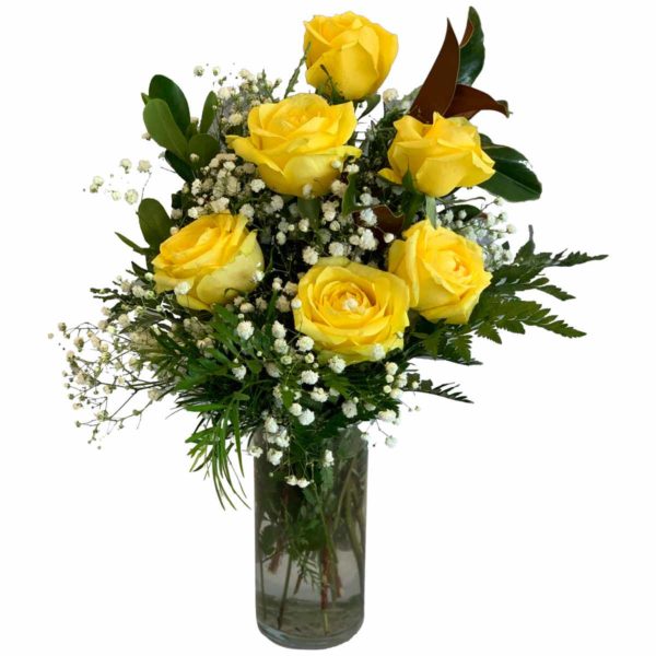 Simply Yellow Half Dozen Rose Vase